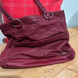 Elegant Burgundy Leather Tote Bag